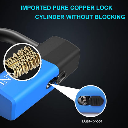 Motorcycle Chain Lock 3.6FT Bike Lock 10Mm/0.42Inch Thick Security Chain Locks Heavy Duty Bike Lock with 16Mm/0.64Inch Disc Lock for Gates, Fences and Outdoor Equipment