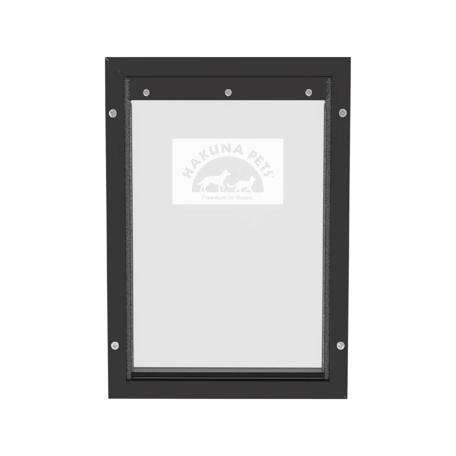 Black Deluxe Aluminum Large Pet Door for Pets up to 100 Lbs