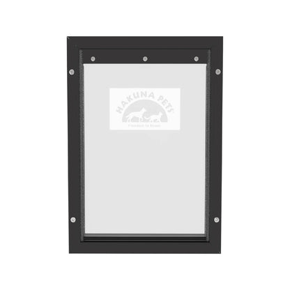Black Deluxe Aluminum Large Pet Door for Pets up to 100 Lbs
