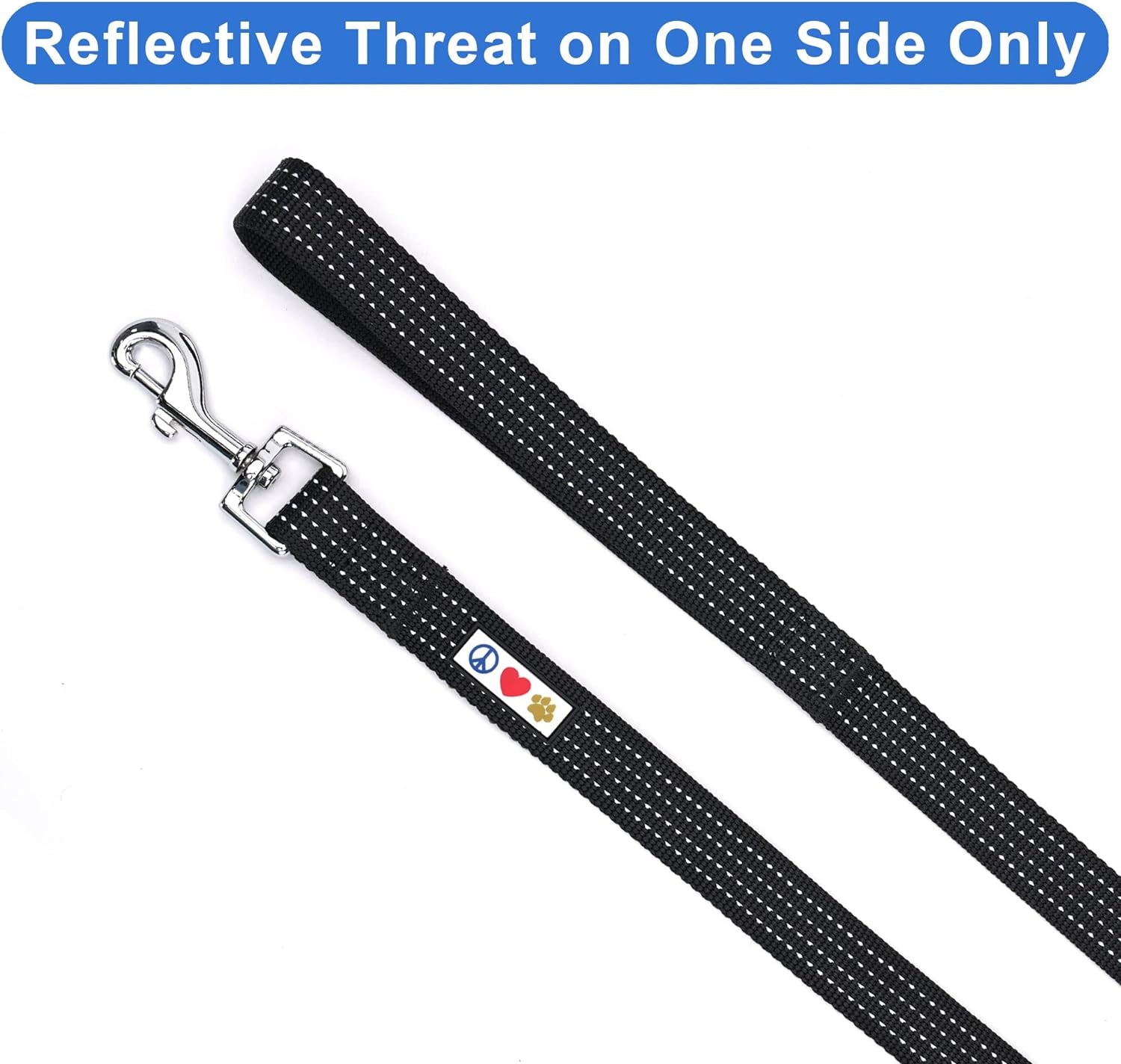 Pet / Puppy 6 - Feet Reflective Dog Leash Extra Small / Small 5/8 Inch Black Matching Collar and Harness Sold Separately.