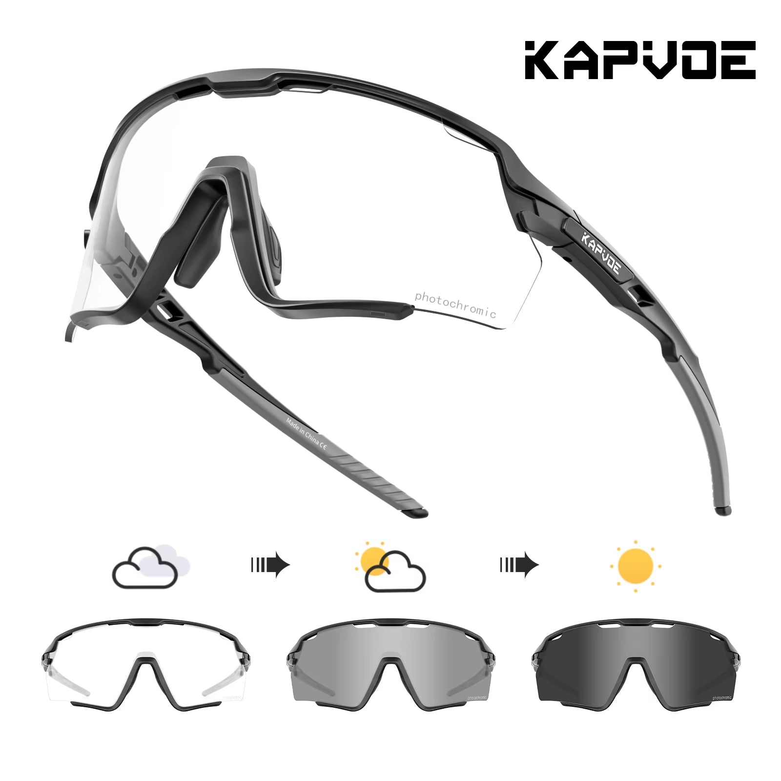 Cycling Glasses Photochromic Cycling Sunglasses UV400 MTB Sports Eyewear Outdoor Bicycle Goggles Bike Cycling Equipment
