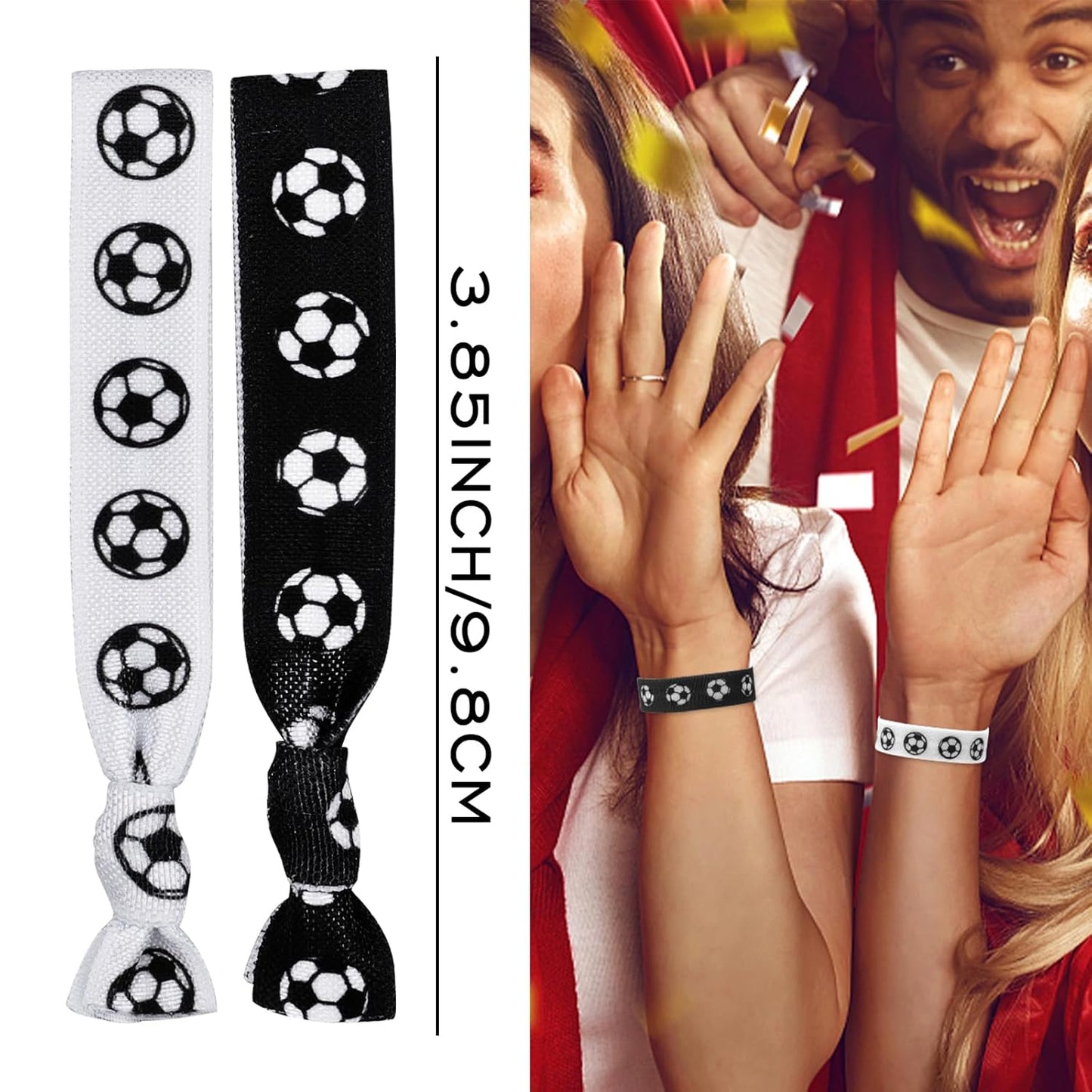 36Pcs Soccer Hair Ties Ponytail Holders Elastic Soccers Ribbons for Teens Women Team Soccers Sports Party Favors Accessories (Soccer)