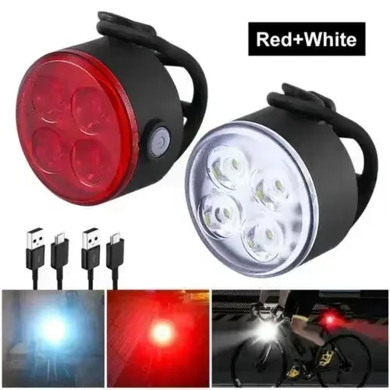 Bike Light Set Rechargeable Rear Light Front Lamp Waterproof Riding Headlight USB MTB Taillight Led 1PC Cycling Parts