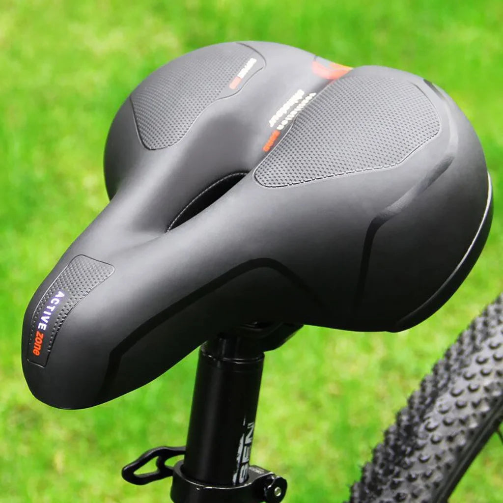 Mountain Bike Gel Extra Saddle Seat | Soft Cushion Pad for Bicycle Comfort | Lightweight, Breathable, Thick Elastic, Easy Wash | 25X20Cm | Polyurethane Leather | Black Red