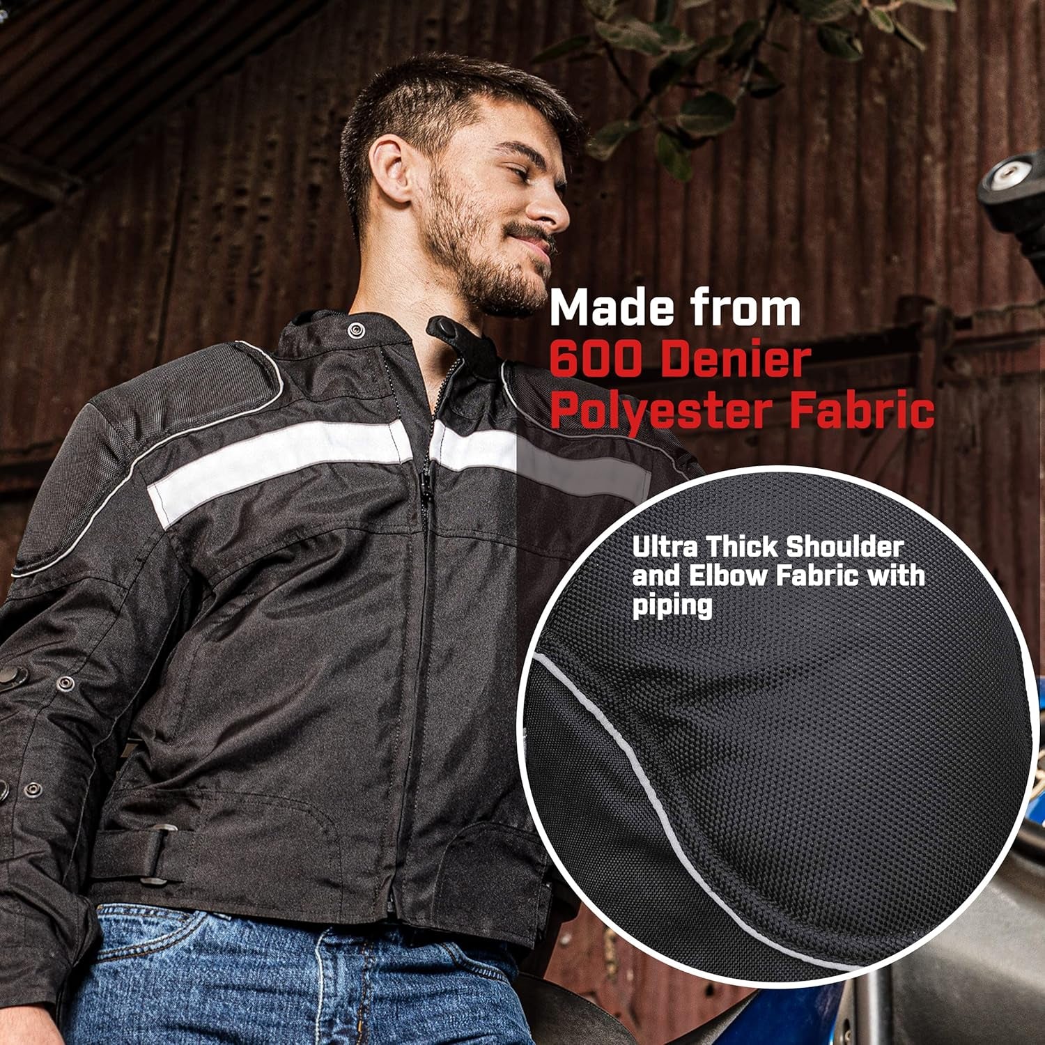 -Motorcycle Jacket-Motorcycle Jacket with Armor Ce-Powersports Protective Jackets-Biker Jacket Men-Waterproof