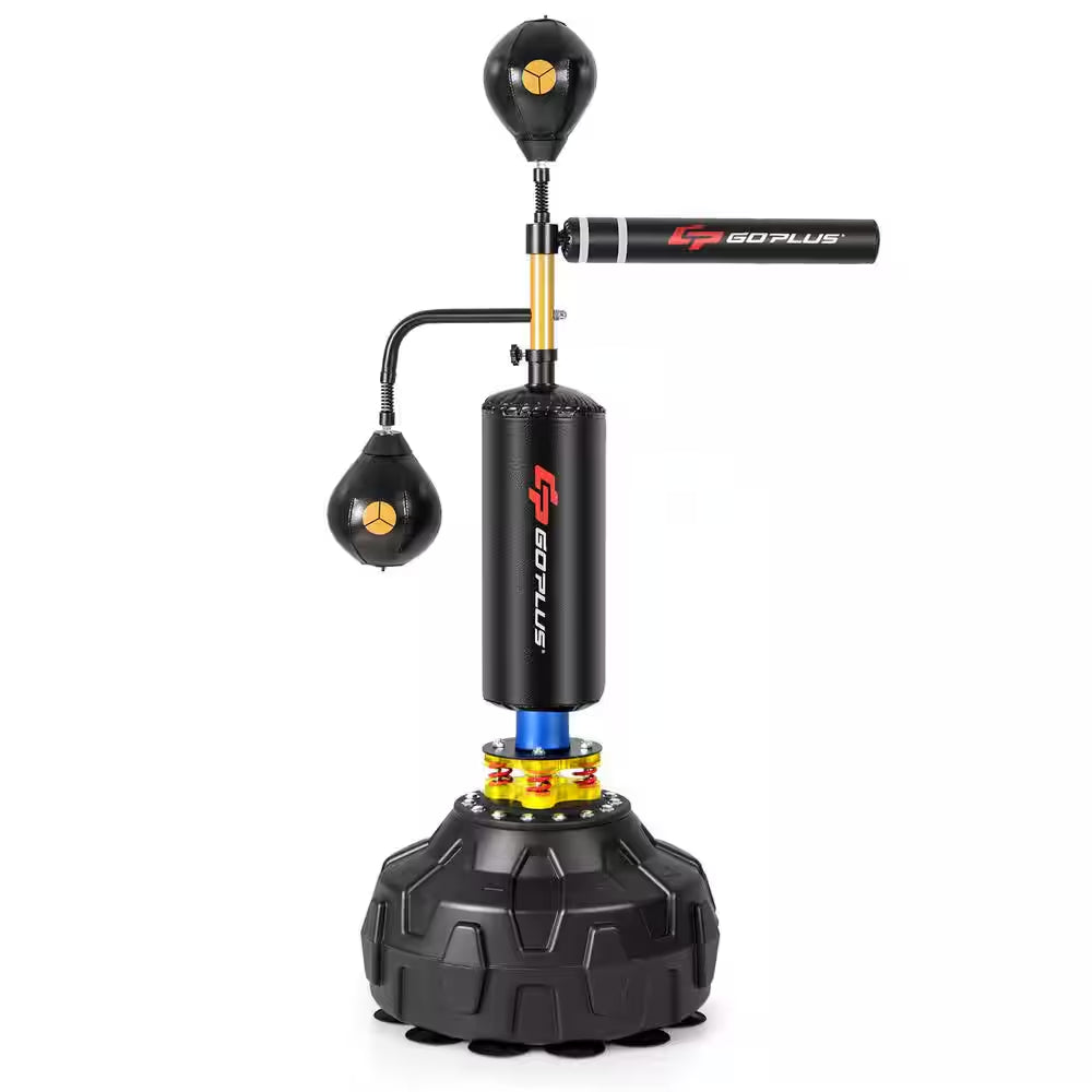 Boxing Speed Trainer Freestanding Fillable 360-Degree Spinning Bar Adjustable Height