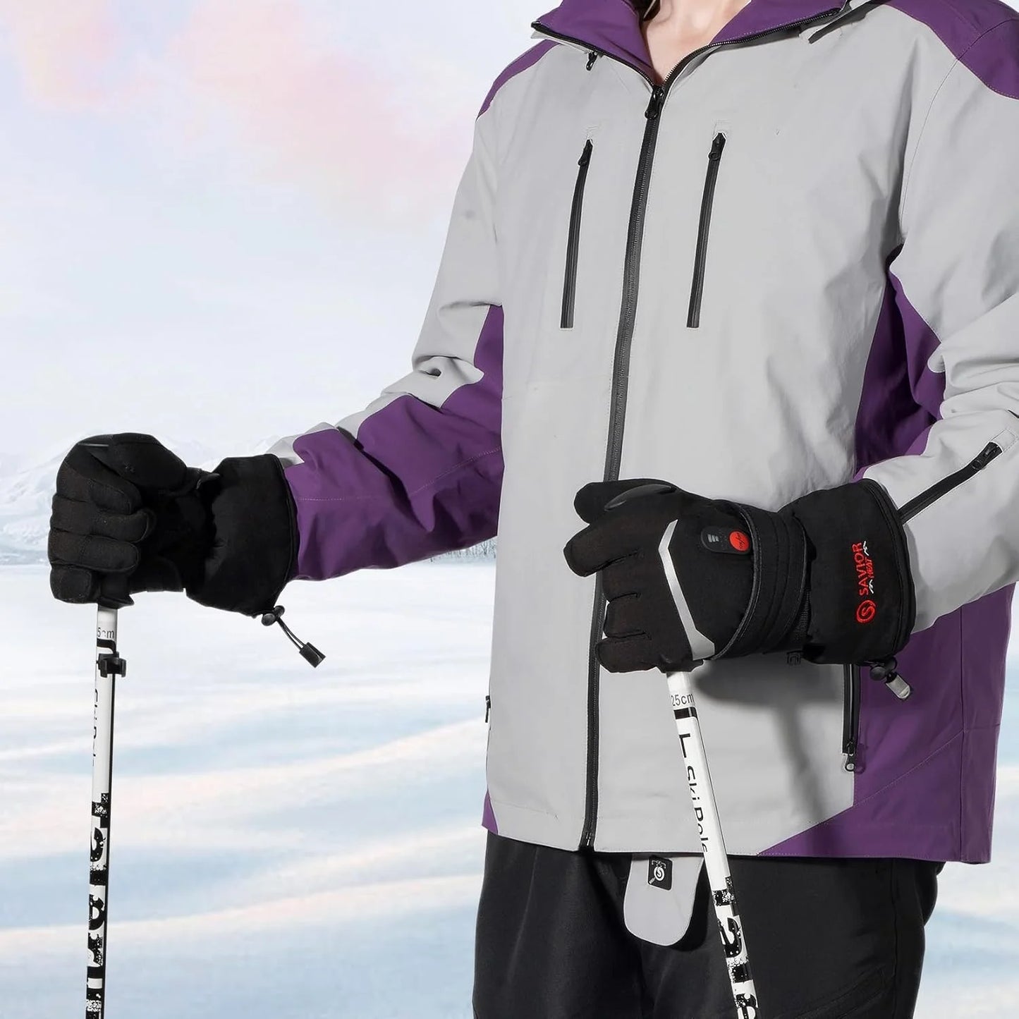 Men Women Heated Gloves with Touchscreen for Cycling Skiing Battery Powered Gloves