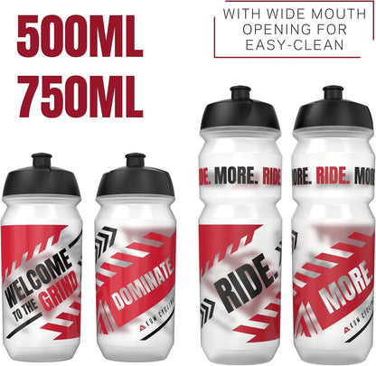 Water Bottle Collection 500Ml (16.9Oz) Cycling Water Bottle Inspiration (6 Bottles, Ride More.)