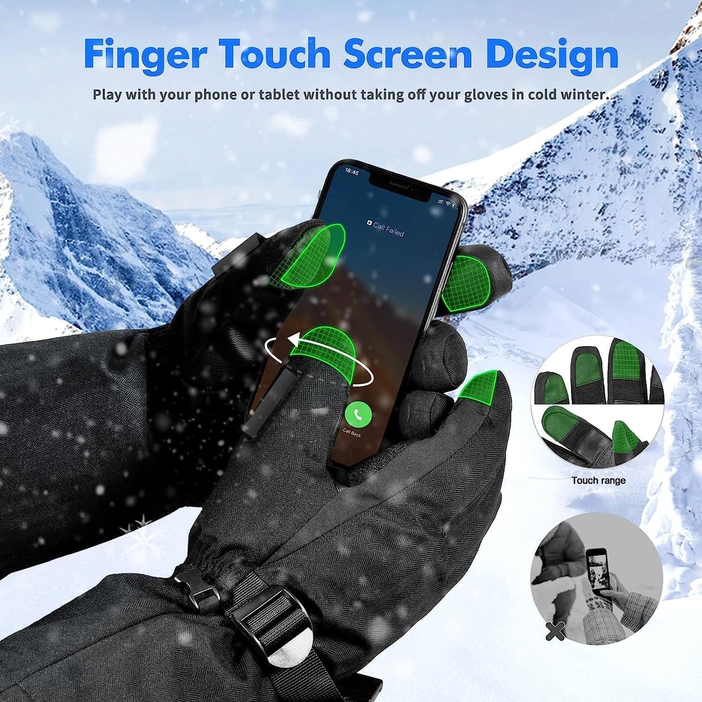 Heated Gloves for Men Women,7.4V 22.2Wh Rechargeable Electric Heated Gloves,Up to 10H Heating,Touchscreen Ski Winter Gloves for Outdoor Skiing Hunting Work Hiking,M