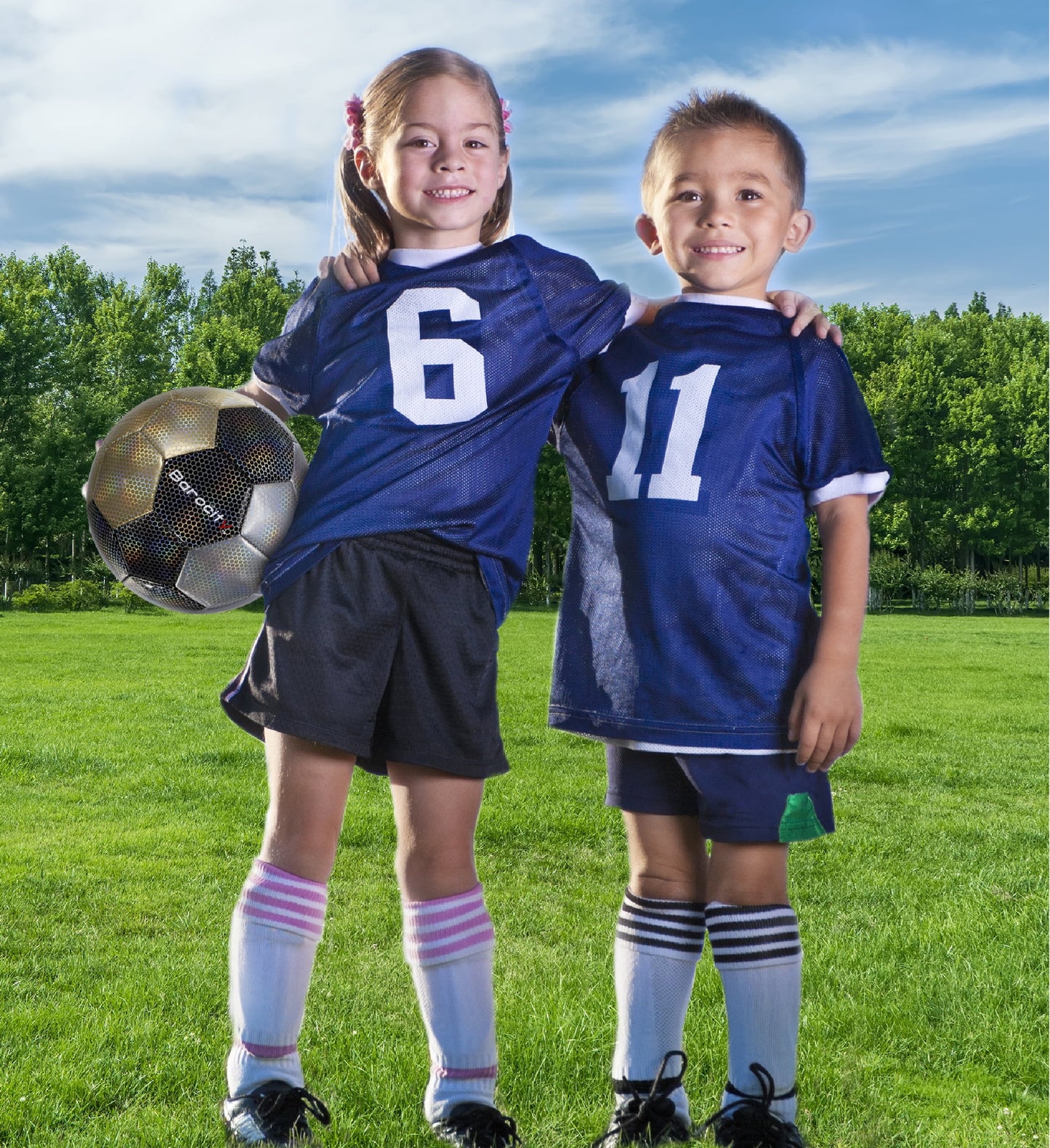 Barocity Mix Silver, Black, Gold Soccer Ball- Premium Size 3 with Reflective Iridescent Rainbow Hex Pattern, Boys and Girls, Kids for Indoor and Outdoor Playtime