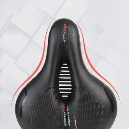 Mountain Bike Gel Extra Saddle Seat | Soft Cushion Pad for Bicycle Comfort | Lightweight, Breathable, Thick Elastic, Easy Wash | 25X20Cm | Polyurethane Leather | Black Red