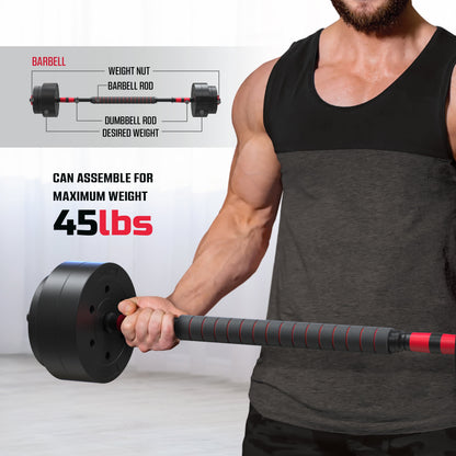 Smartbell Gym 5-In-1 Adjustable Dumbbell Set & Weight Set for Home Workouts, 40 Lbs