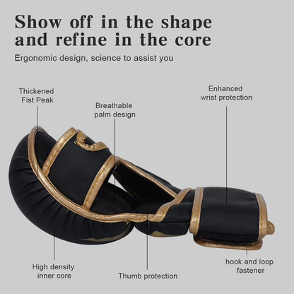 Boxing Gloves Comfortable Sanda Boxing Gloves PU Leather Professional Boxing Gloves Fighting Taekwondo Mitts for Children Adults