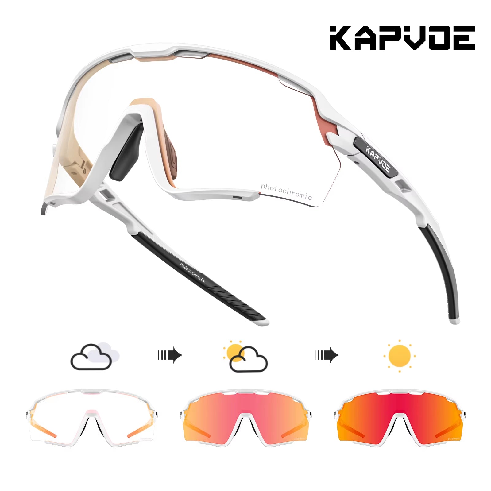 Cycling Glasses Photochromic Cycling Sunglasses UV400 MTB Sports Eyewear Outdoor Bicycle Goggles Bike Cycling Equipment