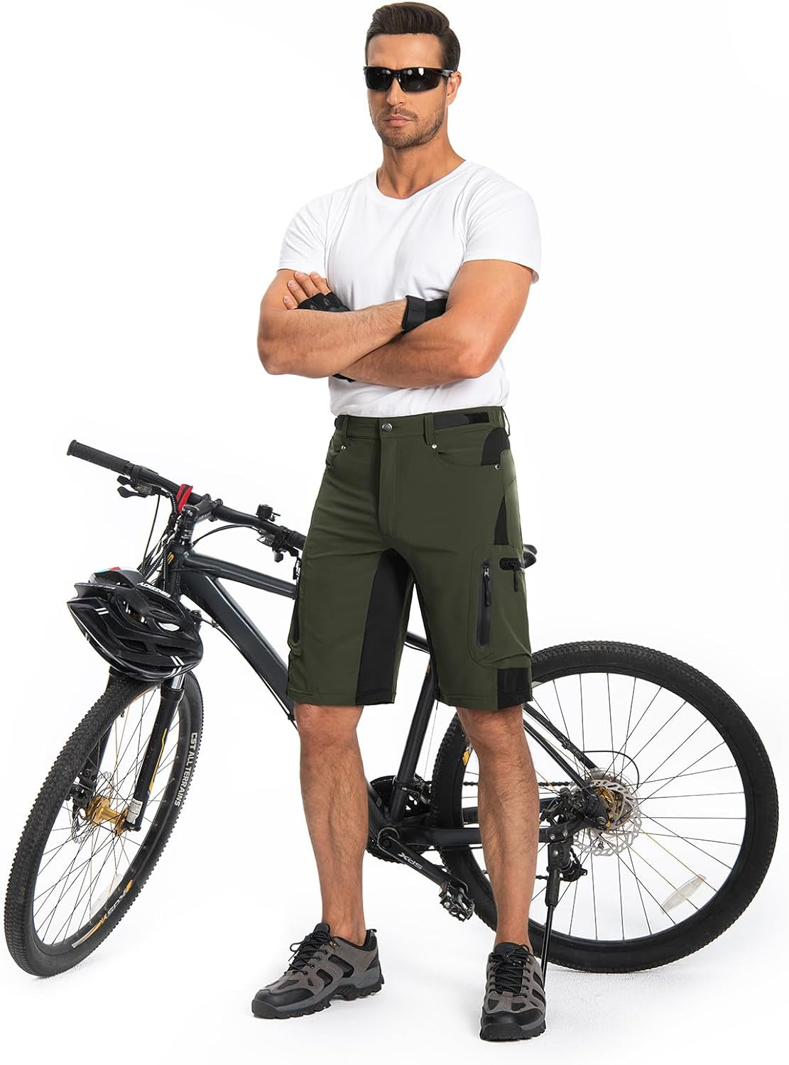 Mens Hiking Cargo Shorts Lightweight Water-Resistant Quick Dry Stretch for Casual Golf Fishing Tactical Bike Outdoor