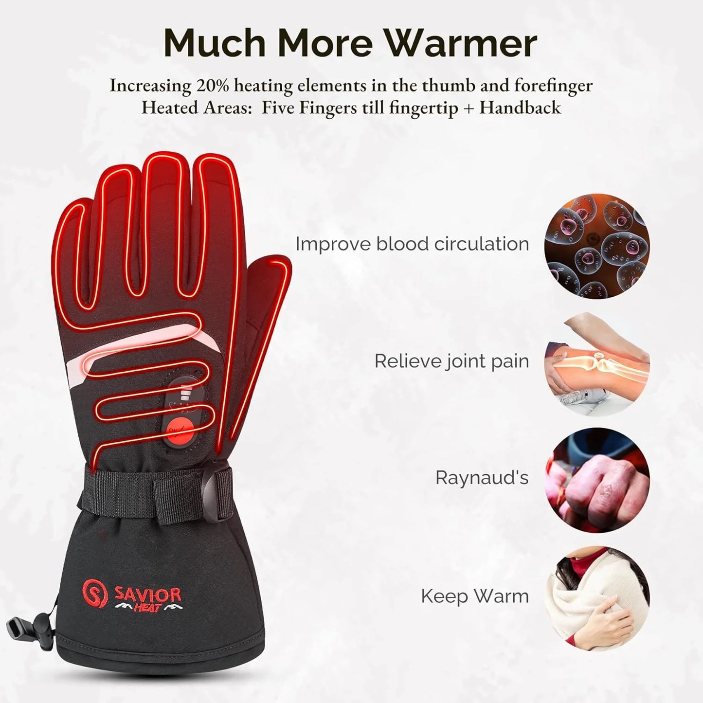 Men Women Heated Gloves with Touchscreen for Cycling Skiing Battery Powered Gloves