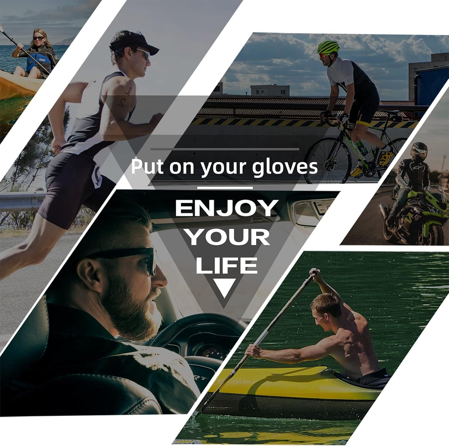 Cycling Gloves - Half Finger MTB & Road Biking Gloves for Men & Women - Absorbing Gel Pad, Anti-Slip, Breathable