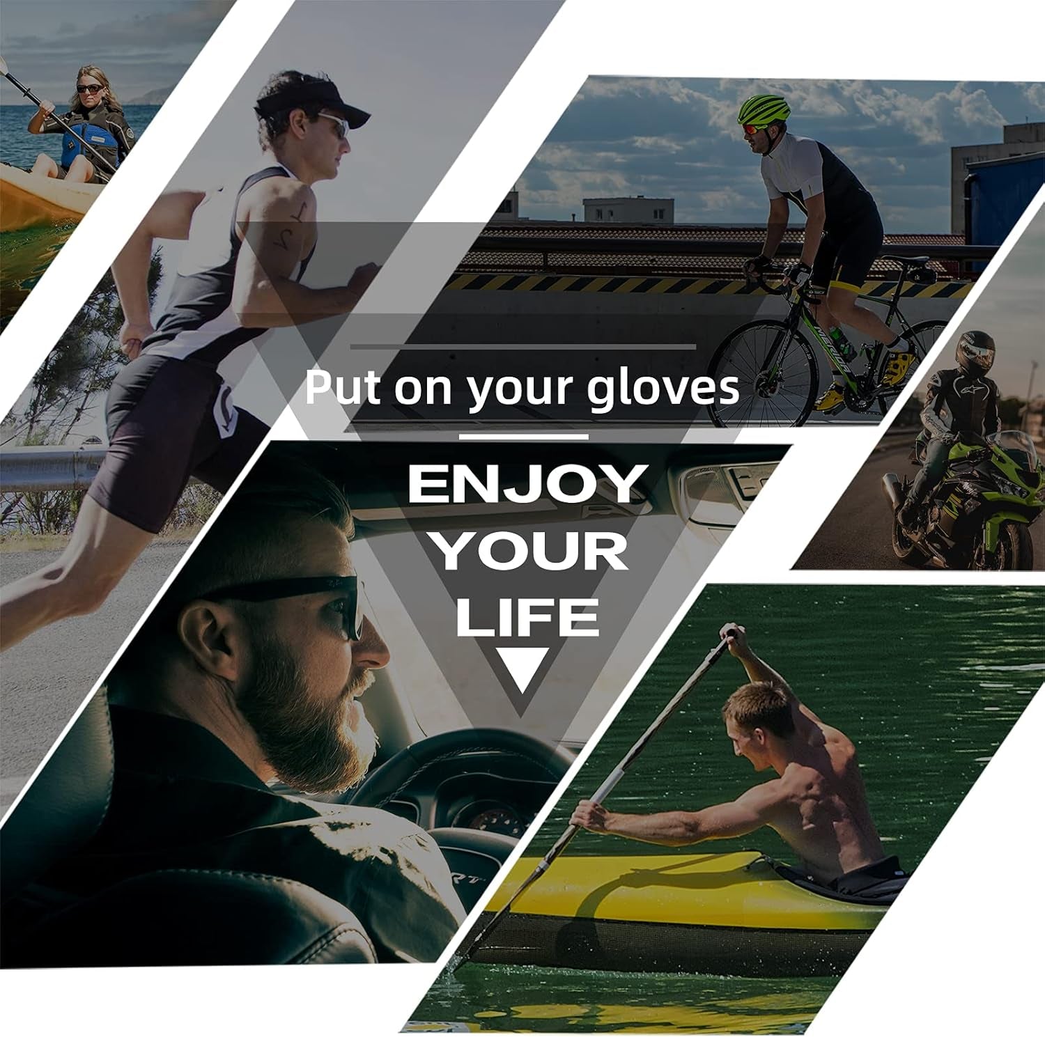 Cycling Gloves - Half Finger MTB & Road Biking Gloves for Men & Women - Absorbing Gel Pad, Anti-Slip, Breathable