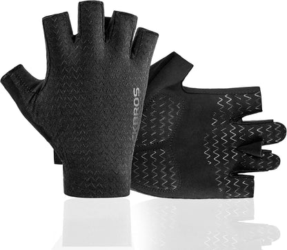 Cycling Gloves - Half Finger MTB & Road Biking Gloves for Men & Women - Absorbing Gel Pad, Anti-Slip, Breathable