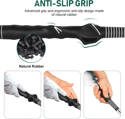 Golf Grip Swing Training Aid - Retractable Click Club Trainer Indoor Practice Warm up Stick Flexible Telescopic Short Club Tempo Sound Release Trainer Devices