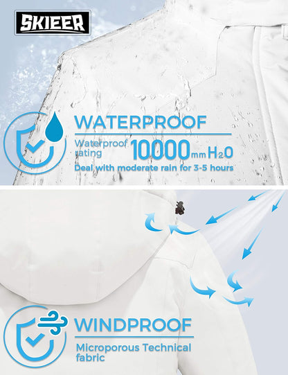 Women'S Waterproof Ski Jacket Warm Winter Coat Fleece Snowboarding Coat