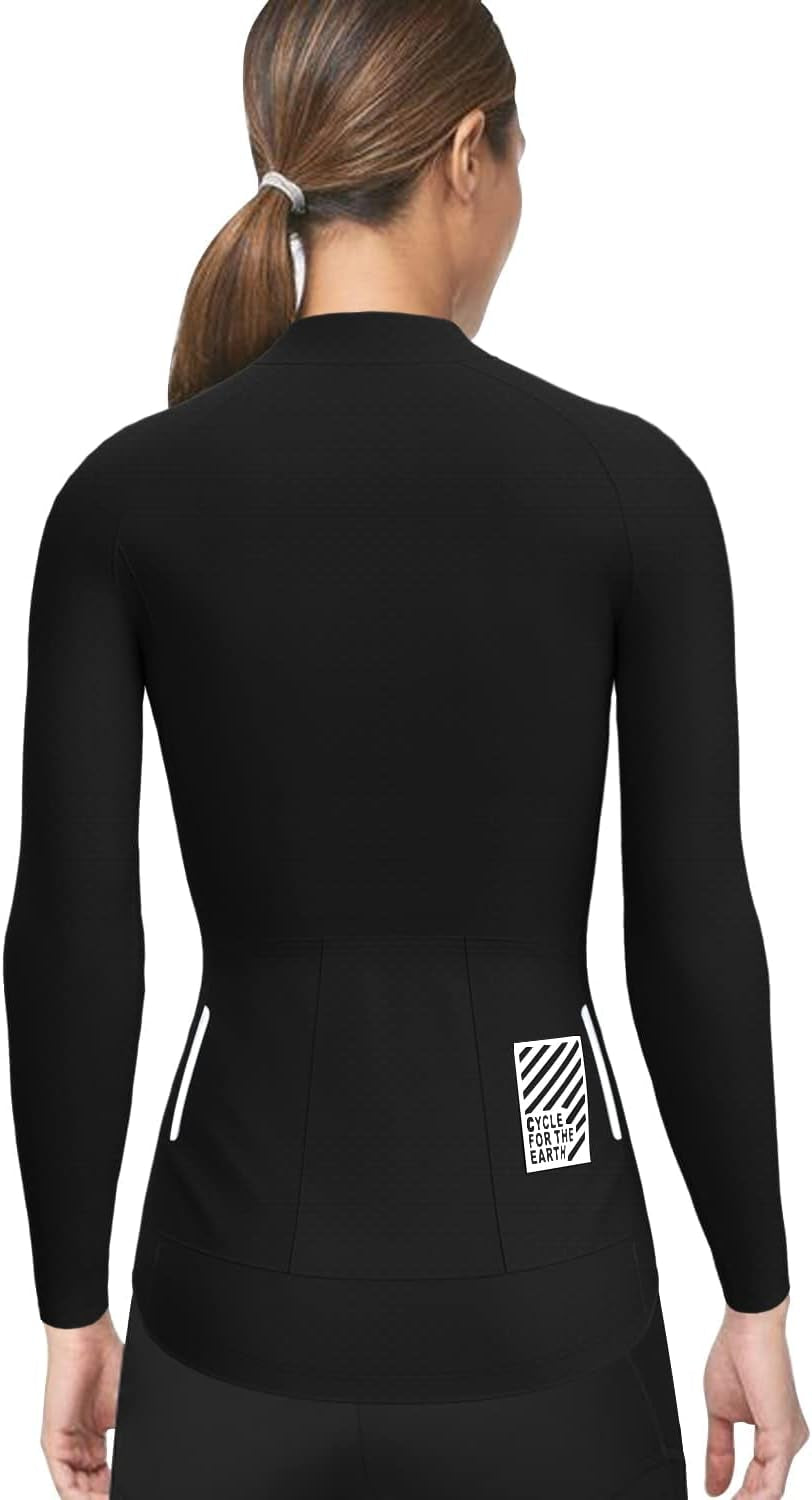 Cycling Jersey Women Long Sleeve,Bicycle Biking Bike Shirts for Women with Pockets