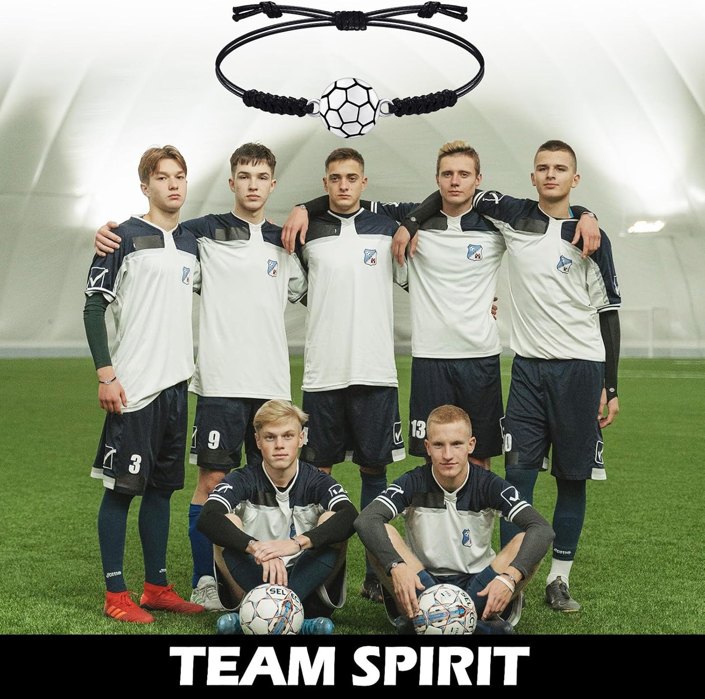 20 Pieces Soccer Charm Bracelets Bulk Soccer Team Gifts Sport Coach Gifts Adjustable Braided Rope Pendant for Women Men Coach Players Souvenir