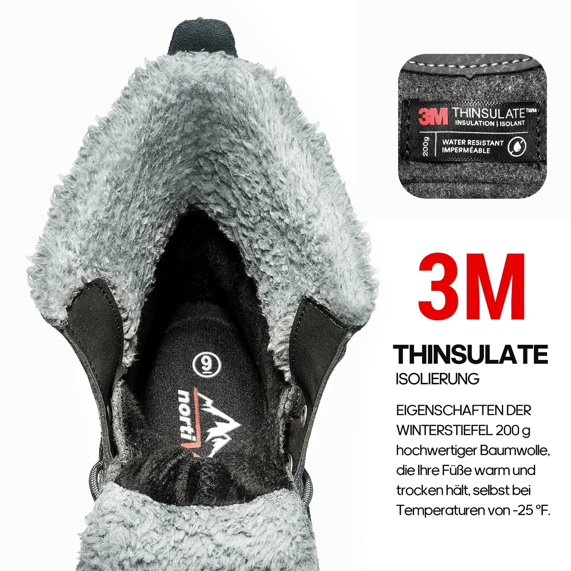 NORTIV 8 Men'S Snow Boots Insulated Waterproof Rugged Duty Outdoor Winter Boots