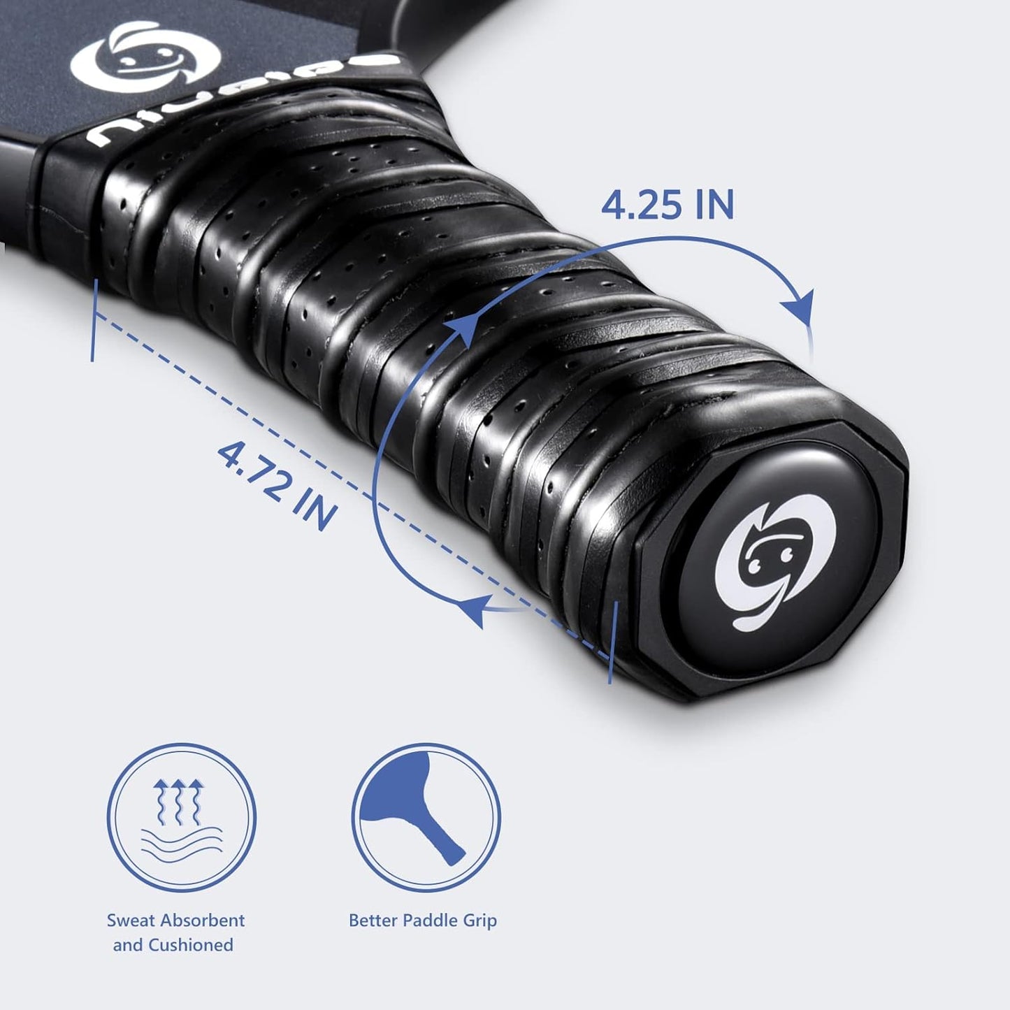 Pickleball Paddles Set of 2/4, USAPA Approved Lightweight Pickleball Rackets, Durable Fiberglass Surface with Polypropylene Honeycomb Core, Cushion Grip and Carry Bag