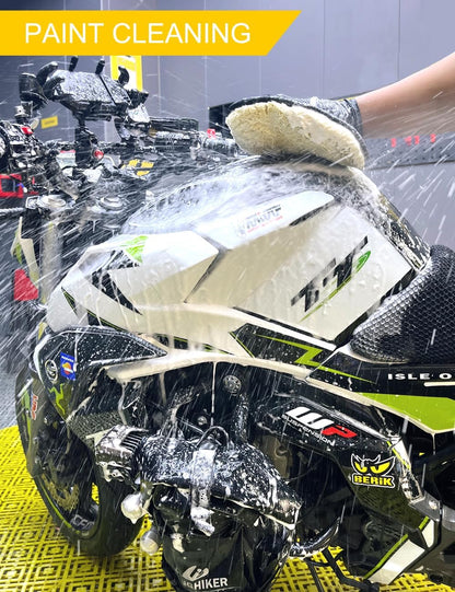 Motorcycle Dirtbike Wash Kit - Premium Cleaning and Detailing Set for Mudguard,Rims and Paint.Includes Motorcycle Cleaner(19 Oz),Chain Clean(10 Oz) Dry Lubricant(30Ml)