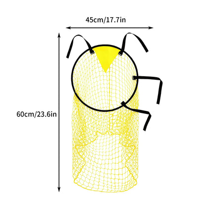 Soccer Bins Net | Football Goal Net with Adjustable Straps, Visible Scoring Hoop, Foldable for Storage | Training Equipment for Kids & Adults | Improves Shooting Accuracy | 1 Pack