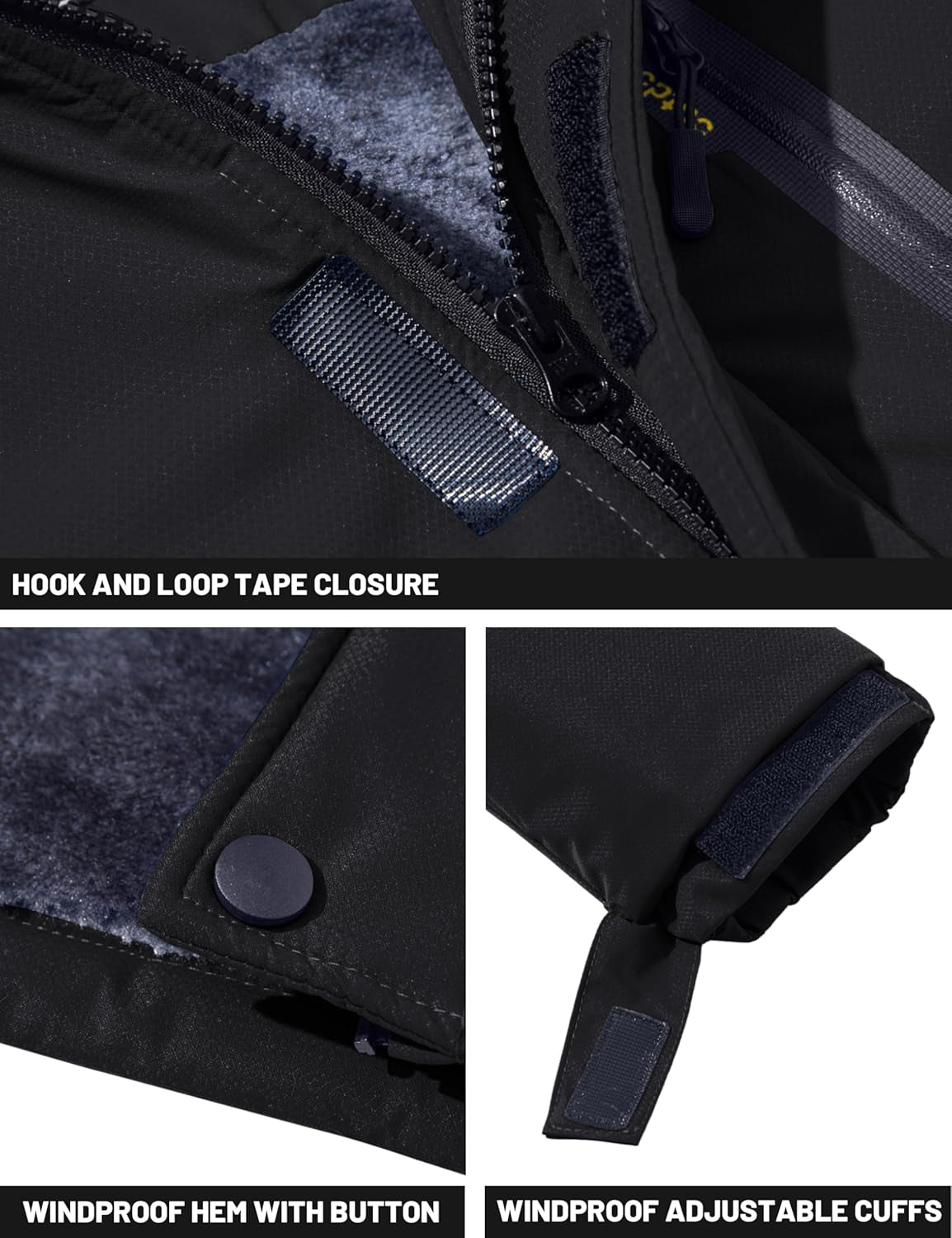 Men'S Winter Skiing Jackets Water Resistant Fleece Coats Insulated Thermal Snowboard Jacket Parka Raincoat with Hood