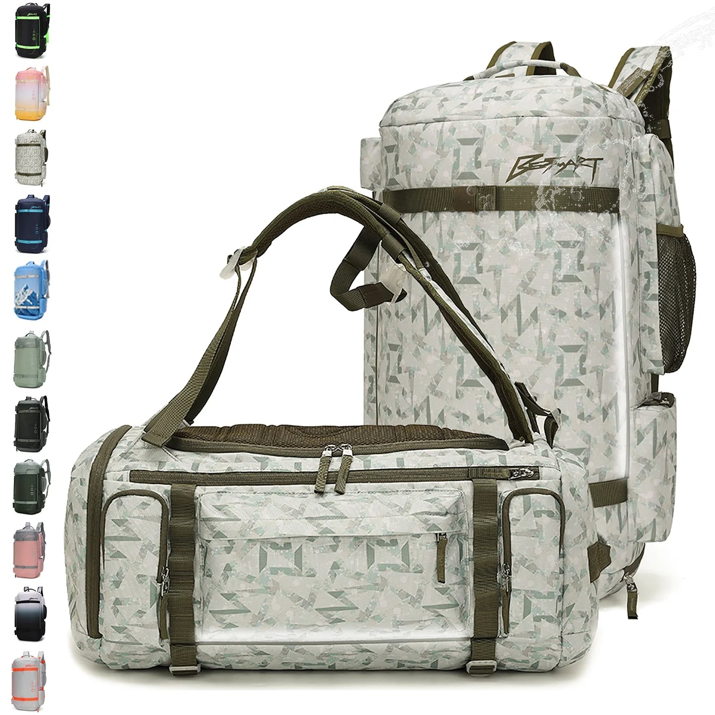 BE SMART 50L Extra Large Gym Backpack for Men, Big Gym Bag with Shoes Compartment, Waterproof Heavy Duty Duffel Bags, Men'S Workout Backpacks for Outdoor Sport,Hiking,Camping (XL)