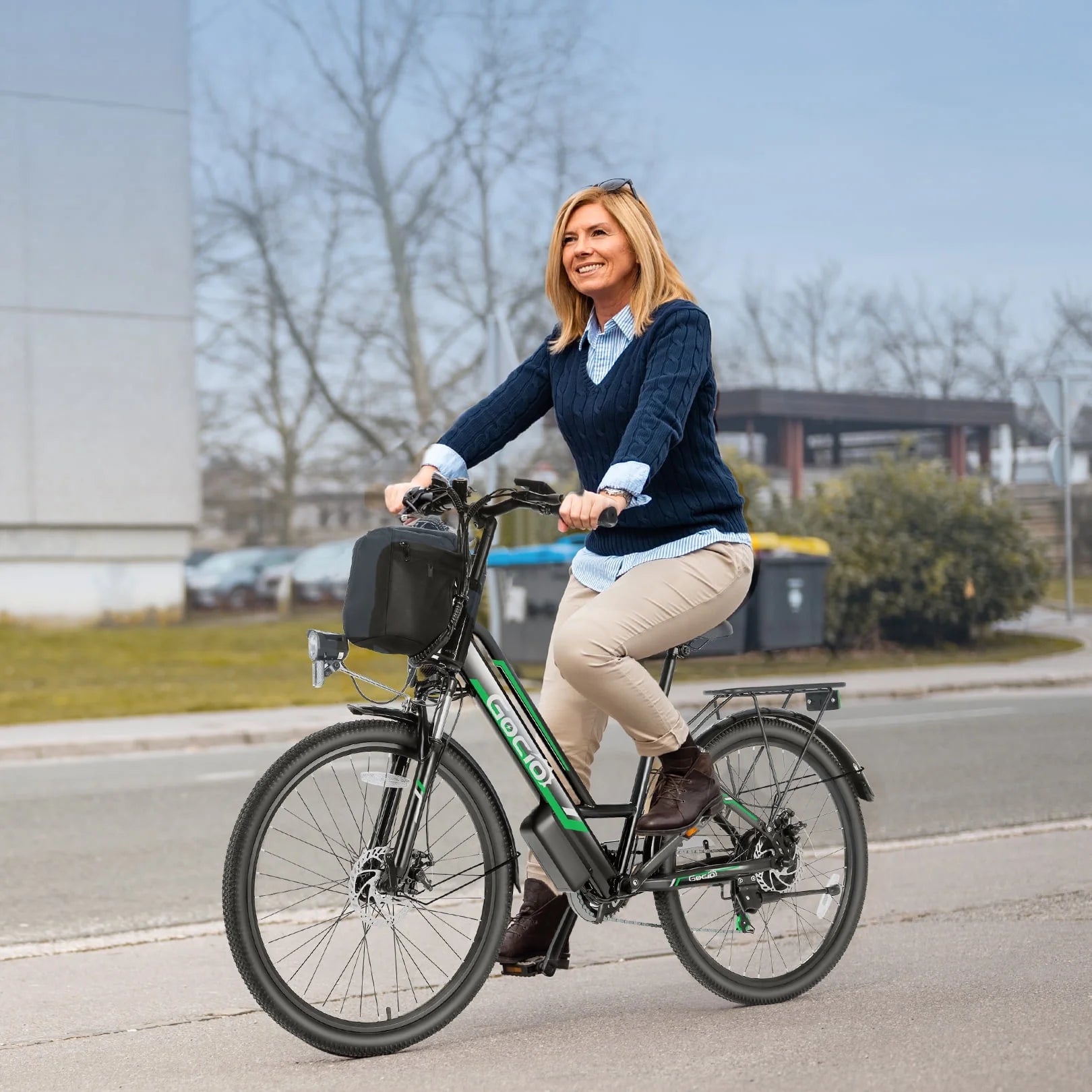 26" Electric Bike for Adults, 500W Motor Commuter Ebike, 48V 7.8Ah Removable Battery, Max 19.8Mph, 7 Speed Electric Bicycle, UL2849