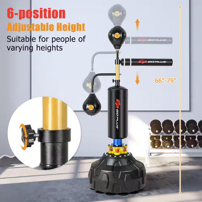 Boxing Speed Trainer Freestanding Fillable 360-Degree Spinning Bar Adjustable Height