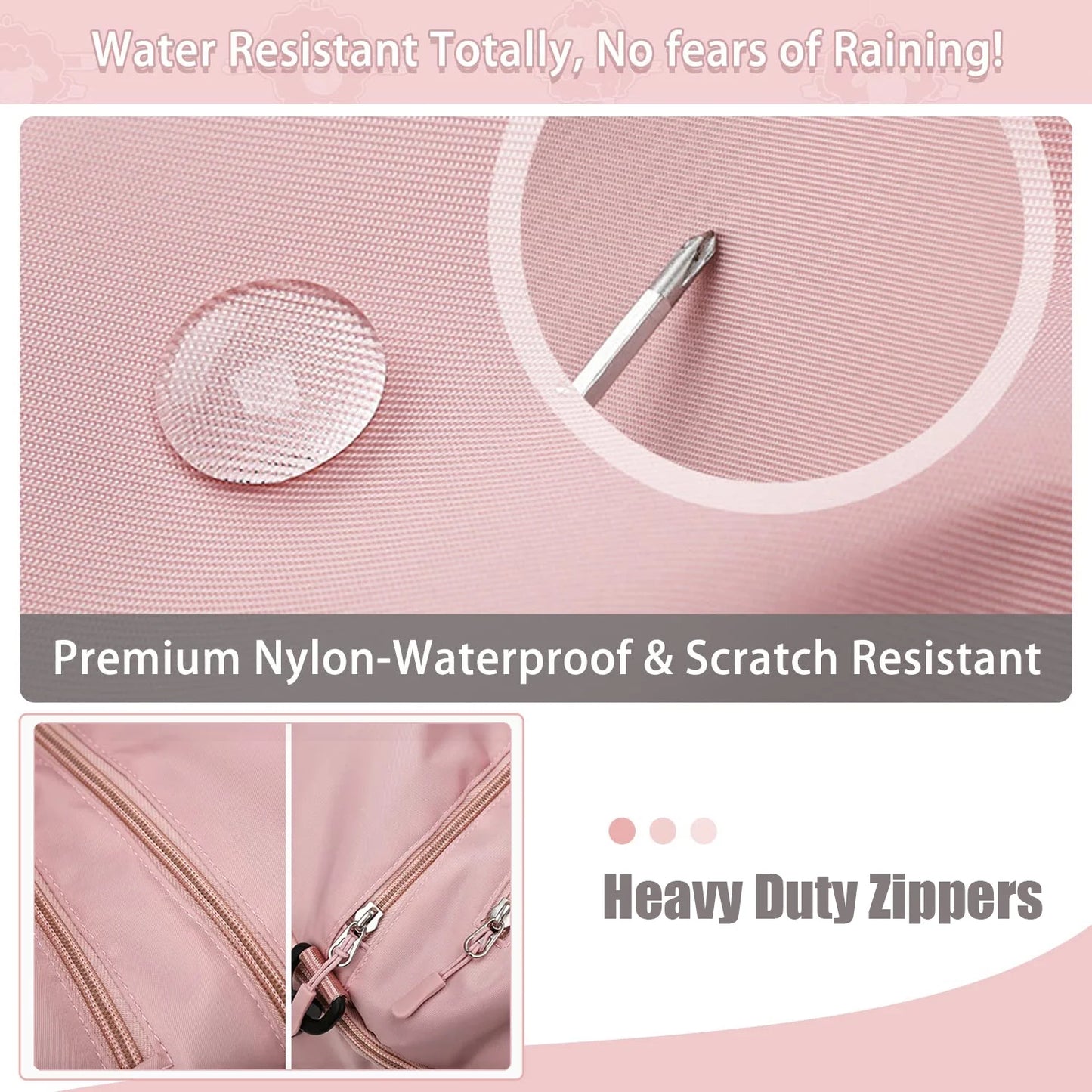 Gym Bag Sports Travel Duffel Bags for Women Weekender Overnight Tote Carry on Bag with Shoes Compartment Pink