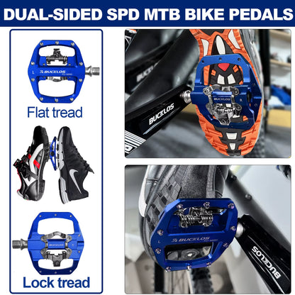 MTB Bike Pedal for SPD Dual Self-Locking MTB Platform Pedals Footrest Mountain Bicycle Pedal Non-Slip Clipless Bike Part