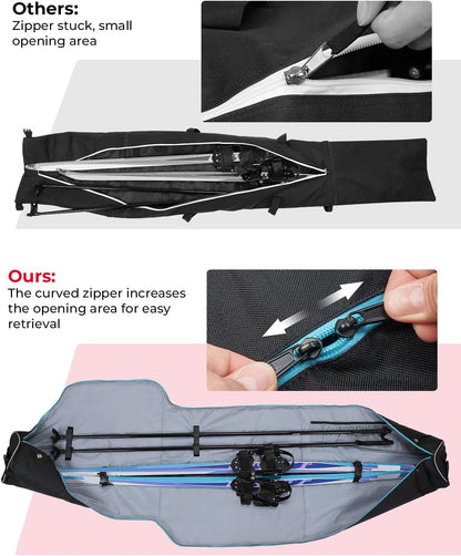 Ski Bag and Boot Bag Combo, Snowboard Bag Padded Ski Bags for Air Travel, Snow Ski Bags Fit Skis up to 200Cm, Ski Double Bag Combo