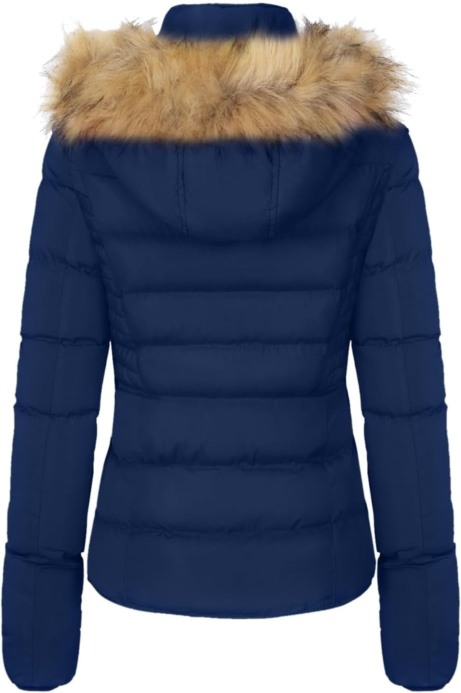 Women'S Fur Hooded Thickened Jacket with Fleece Lining