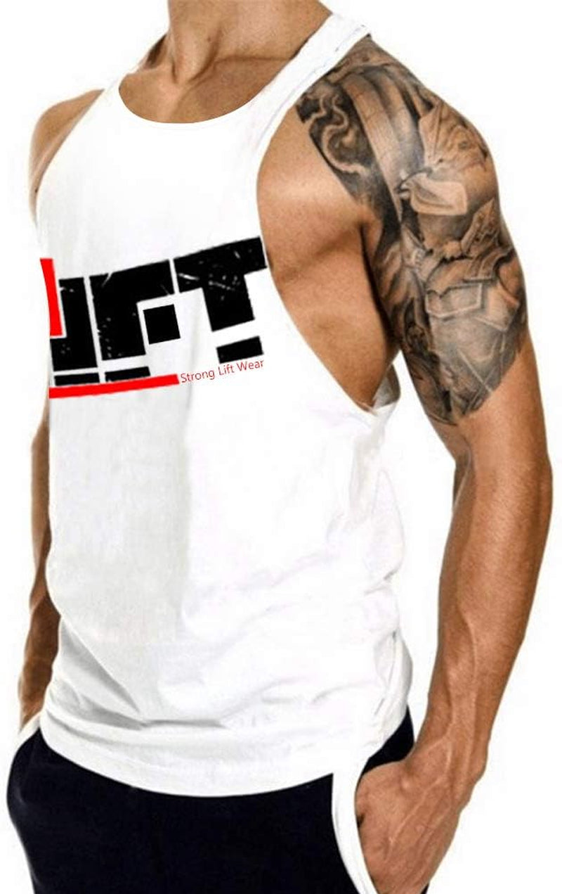 Men'S Gym Bodybuilding Stringer Tank Top Workout Muscle Cut Shirt Fitness Sleeveless Vest