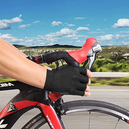 Cycling Gloves - Half Finger MTB & Road Biking Gloves for Men & Women - Absorbing Gel Pad, Anti-Slip, Breathable