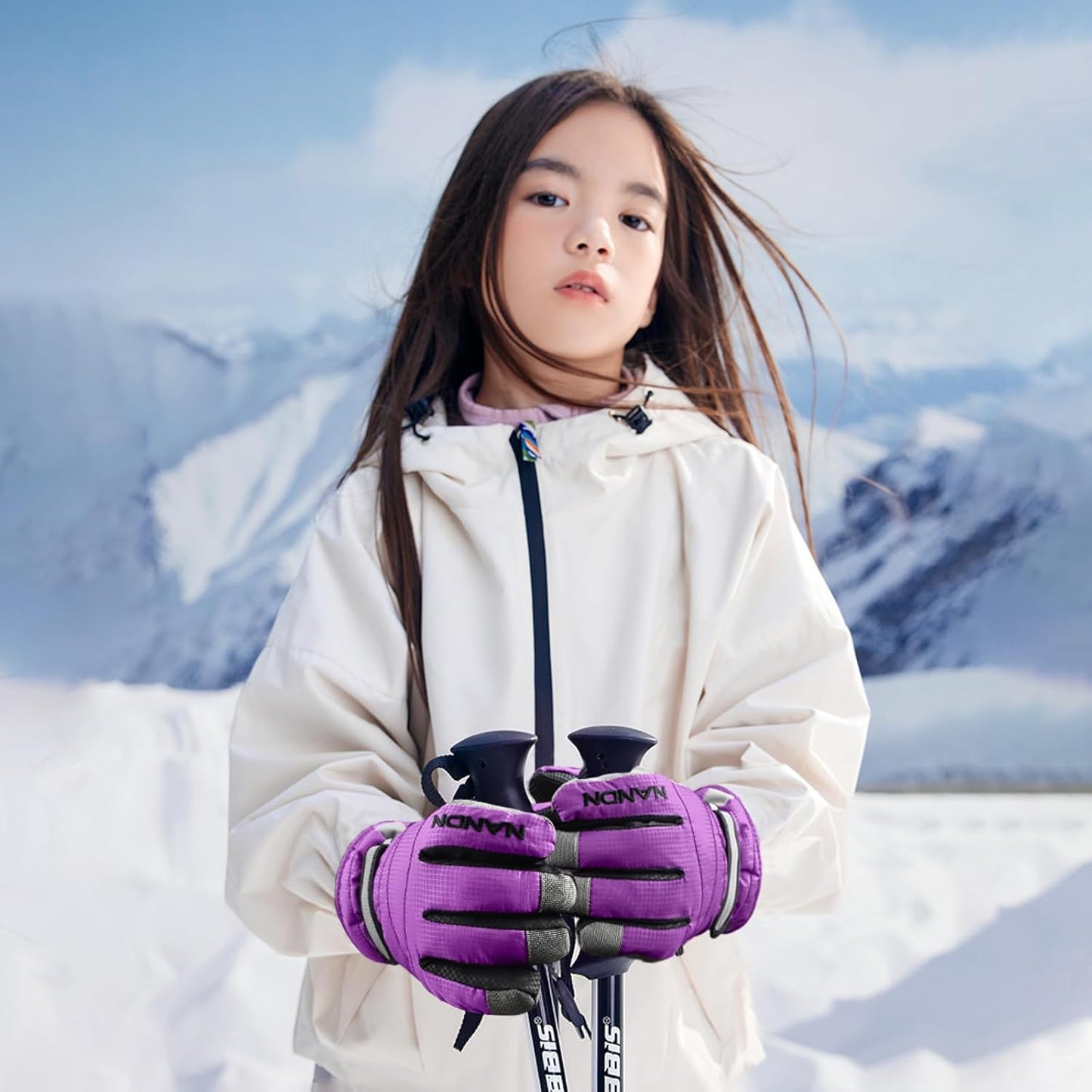 Kids Ski Snow Gloves Winter Cold Weather Windproof Warm Snowboard Sport Mittens for Boys Girls