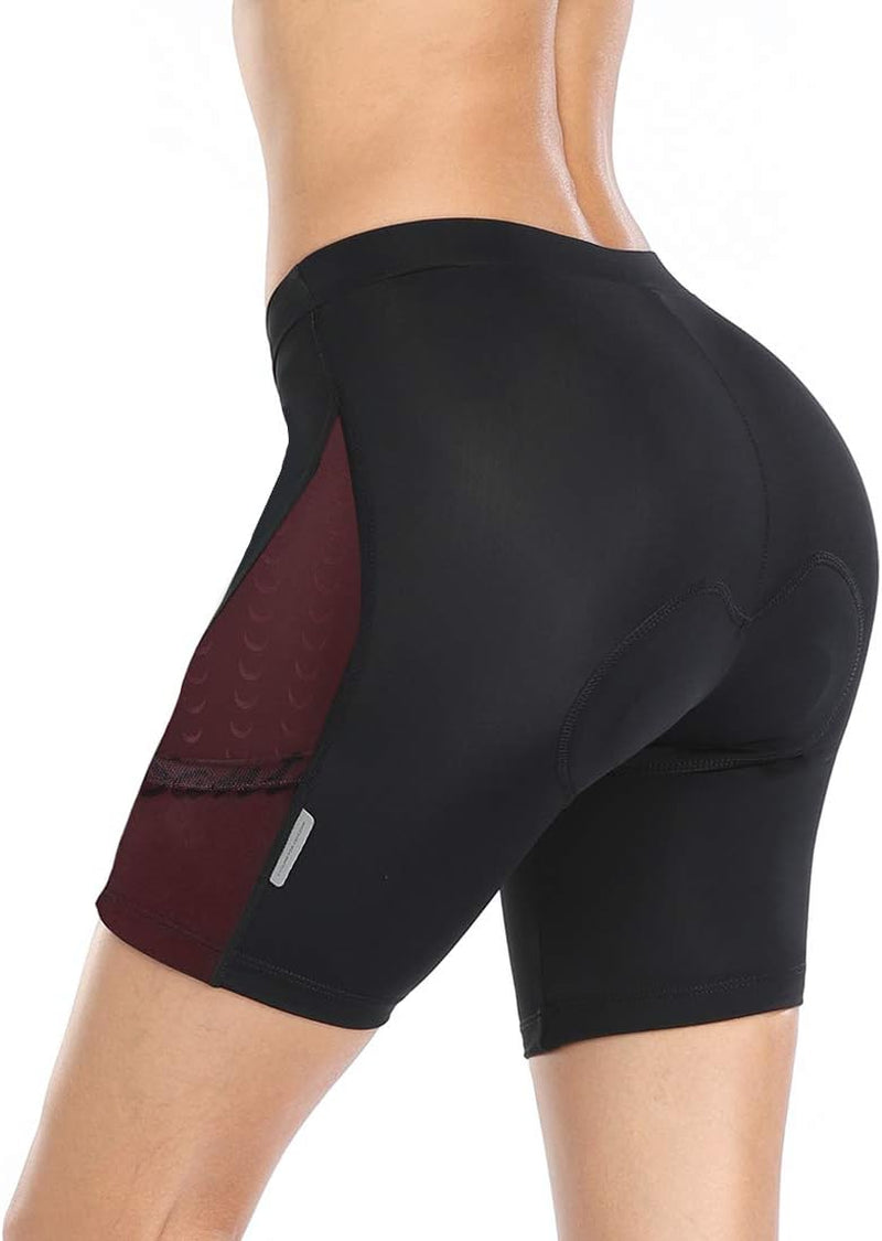 Women'S Bike Shorts with Padded Cycling Quick Dry Breathable Side Pockets